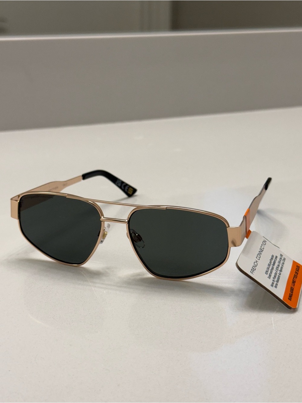 French Connection Satin finish Rose Gold Sunglasses NWT